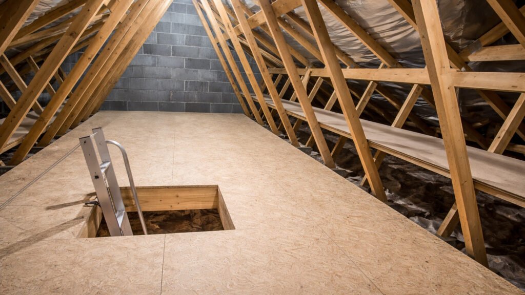 loft boarding with ladder